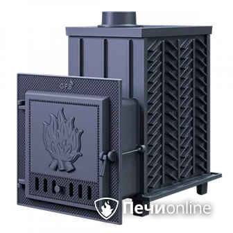 Дровяная банная печь Гефест ЗК 18 чугунная дверца закрытая каменка в Иванове